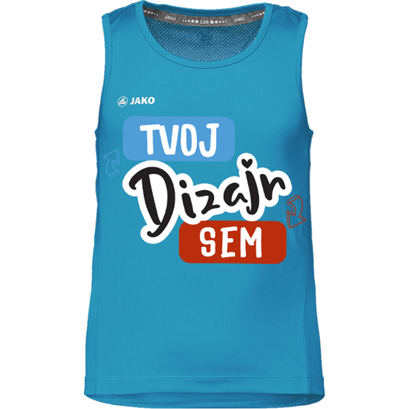 Potlač na JAKO Tanktop RUN 2.0 – Športové Detské Tielko - puppynator.sk
