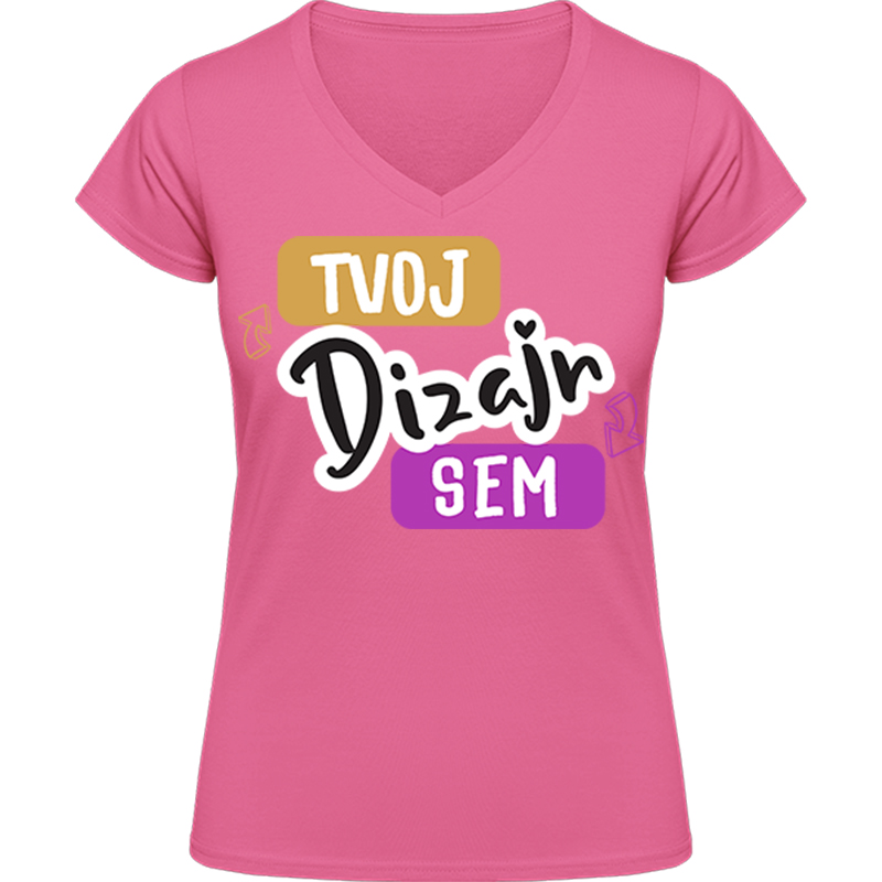 Dámske Tričko s V Výstrihom Gildan na Vlastnú Potlač - Puppynator.sk