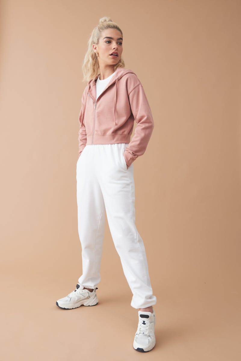 Skrátená Dámska Mikina s Kapucňou AWDis a Zipsom na Potlač