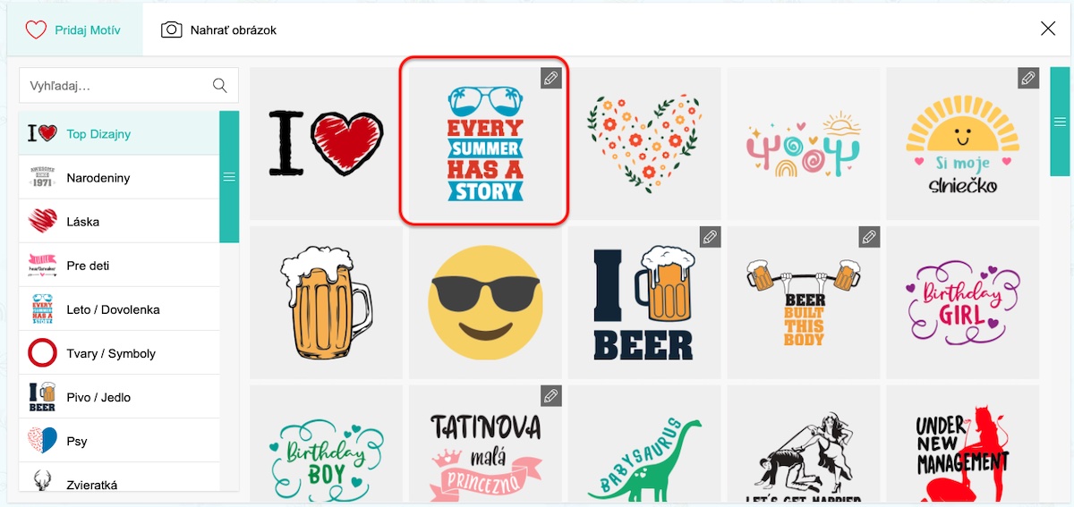 Ako pridať a upraviť motív či dizajn na tričko?