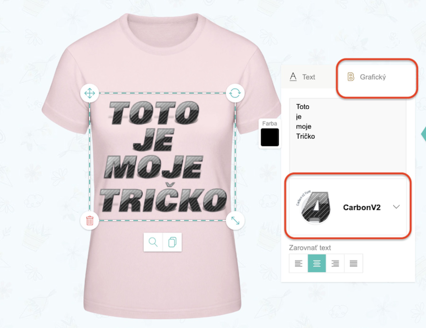 Vyber si z našich grafických fontov na tričko