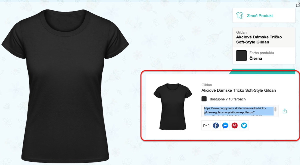 Ako zdieľať dizajn, ktorý som vytvoril/a?