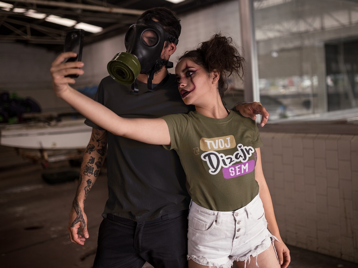 Dámska halloweenska potlač na strašidelné tričko - puppynator.sk