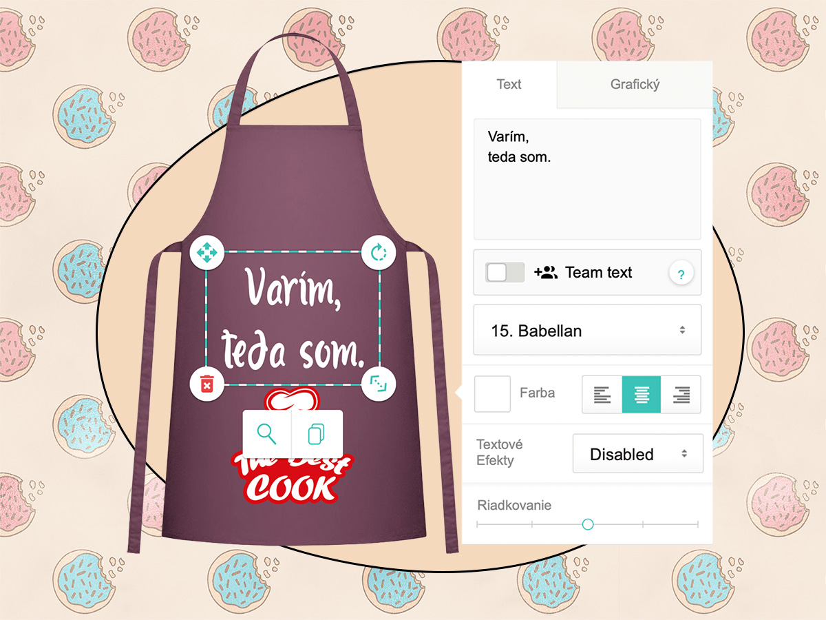 Varte v zástere s vlastnou potlačou - puppynator.sk