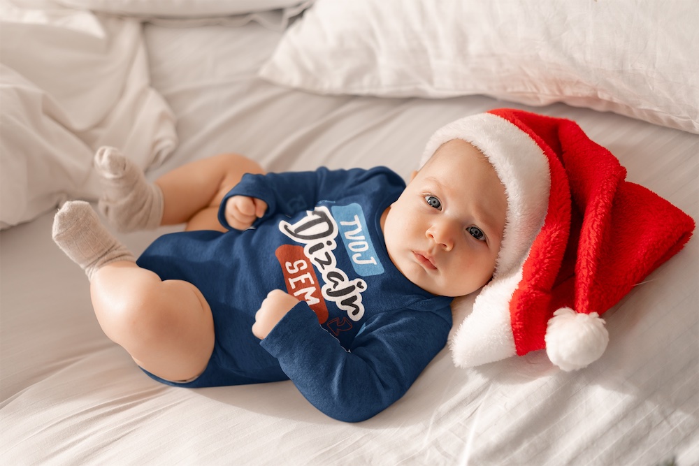 Body pre bábätká s vianočným vzorom na puppynator.sk