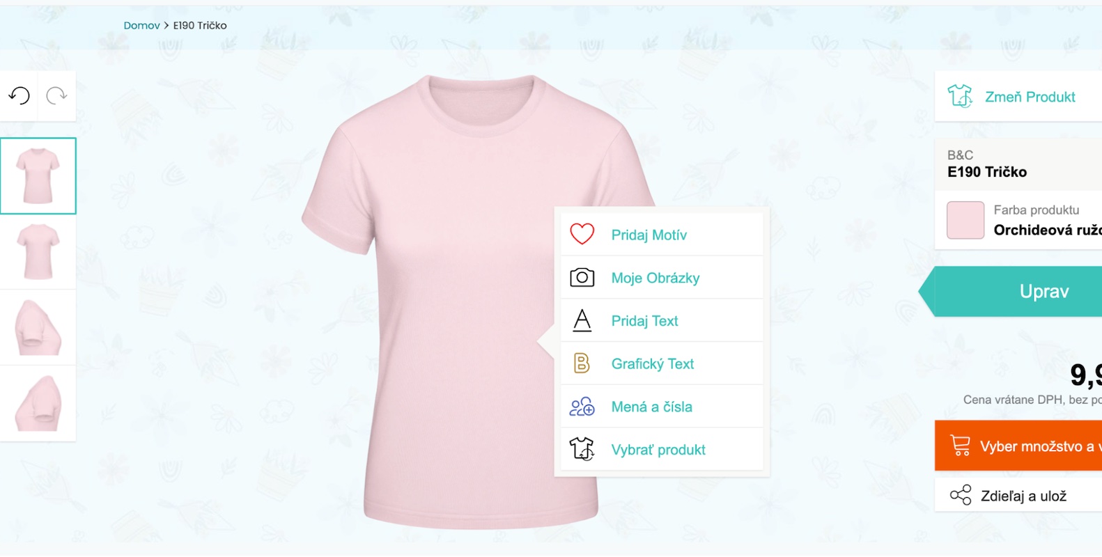 Výber farby a dizajn nápisu tímového produktu