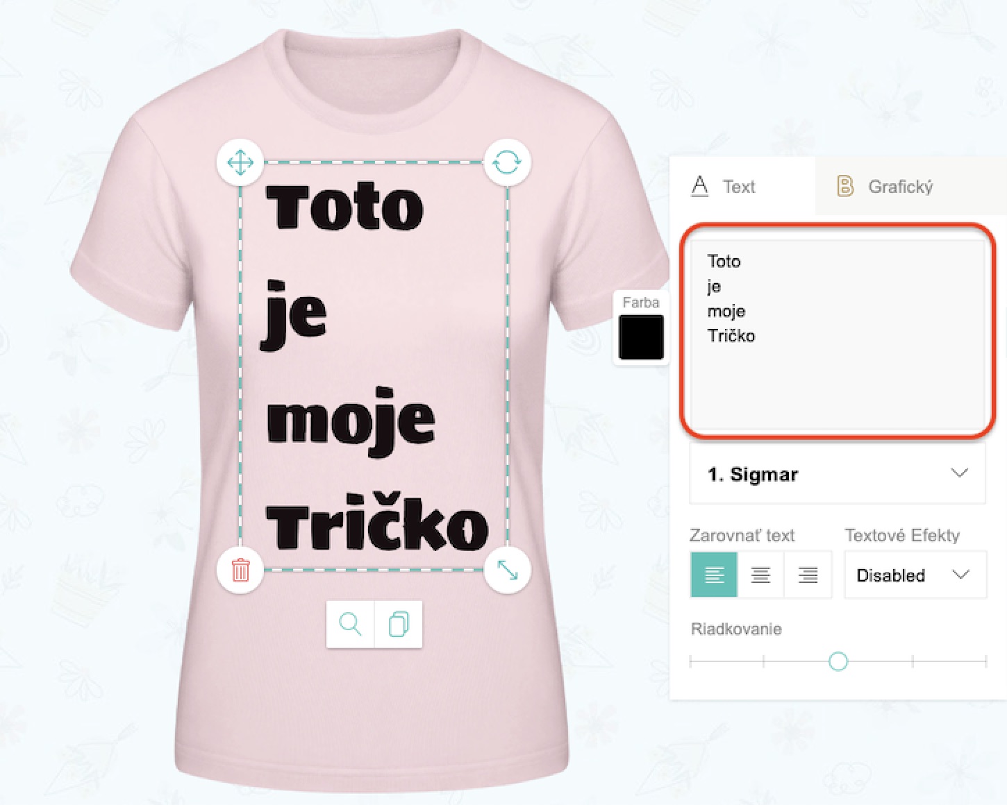 Nápis - Toto je moje obľúbené tričko